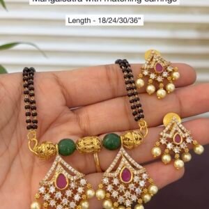 Traditional Mangalsutra with matching earrings