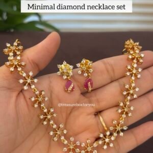Minimal diamond necklace set