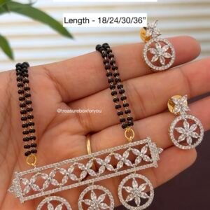 American Diamond Mangalsutra with matching Earrings
