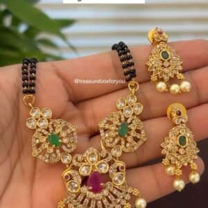 Traditional Mangalsutra with matching earrings