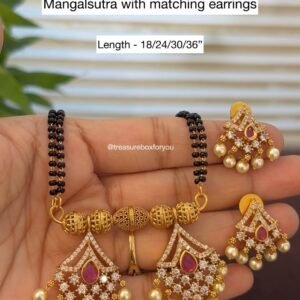Traditional Mangalsutra with matching earrings
