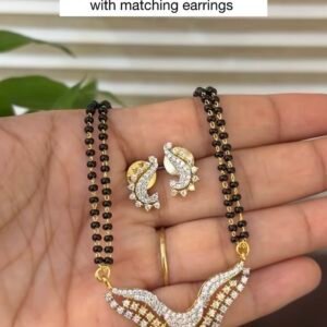 American Diamond Mangalsutra with matching Earrings