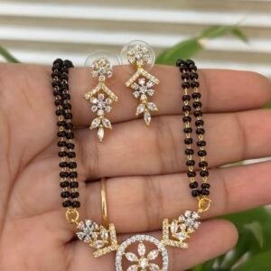 American Diamond Mangalsutra with matching Earrings