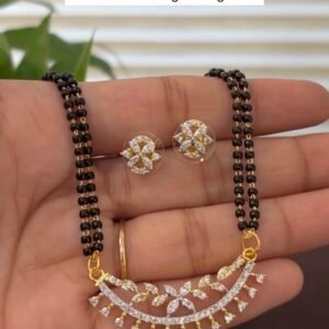 American Diamond Mangalsutra with matching Earrings