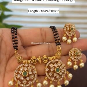Traditional Mangalsutra with matching earrings