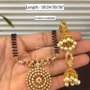 Vati mangalsutra with matching jhumkas