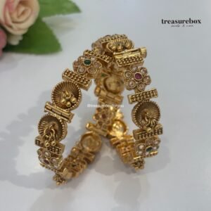 Rajwadi Matt Gold Plated Bangles Set