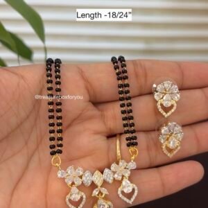 American Diamond Mangalsutra with matching Earrings