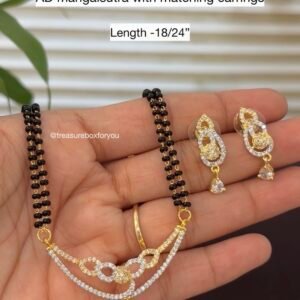 American Diamond Mangalsutra with matching Earrings