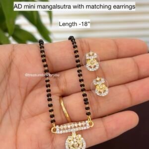 AD Mini Mangalsutra with matching Earrings