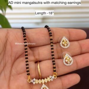 AD Mini Mangalsutra with matching Earrings