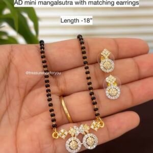 AD Mini Mangalsutra with matching Earrings