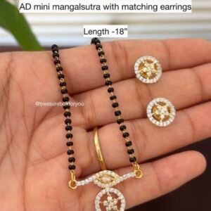 AD Mini Mangalsutra with matching Earrings