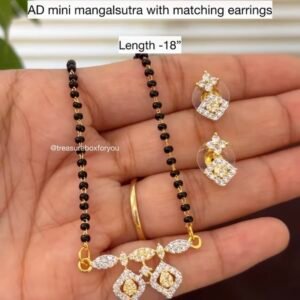 AD Mini Mangalsutra with matching Earrings