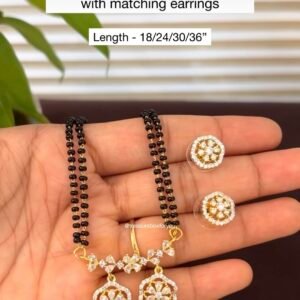 AD vati Mangalsutra with matching Earrings