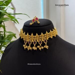 Traditional Gold Plated Thushi Set